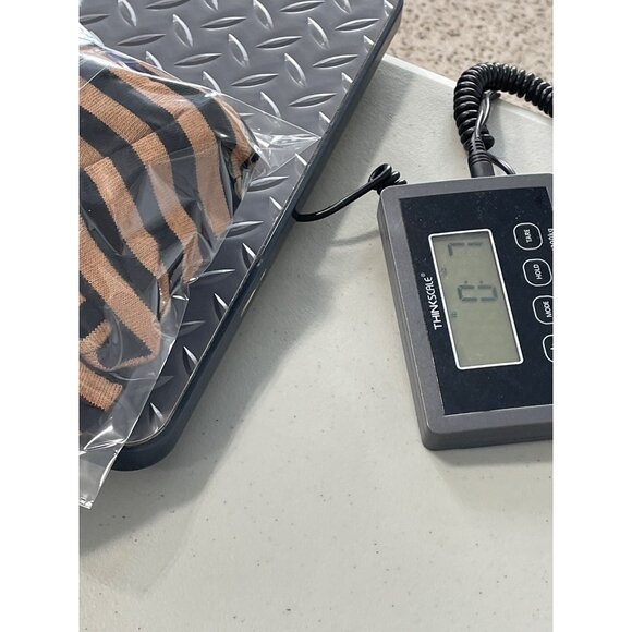 Elan Top Size Large Striped Long Sleeve Cinched Front Black Tan Stretch Knitted - Picture 7 of 7